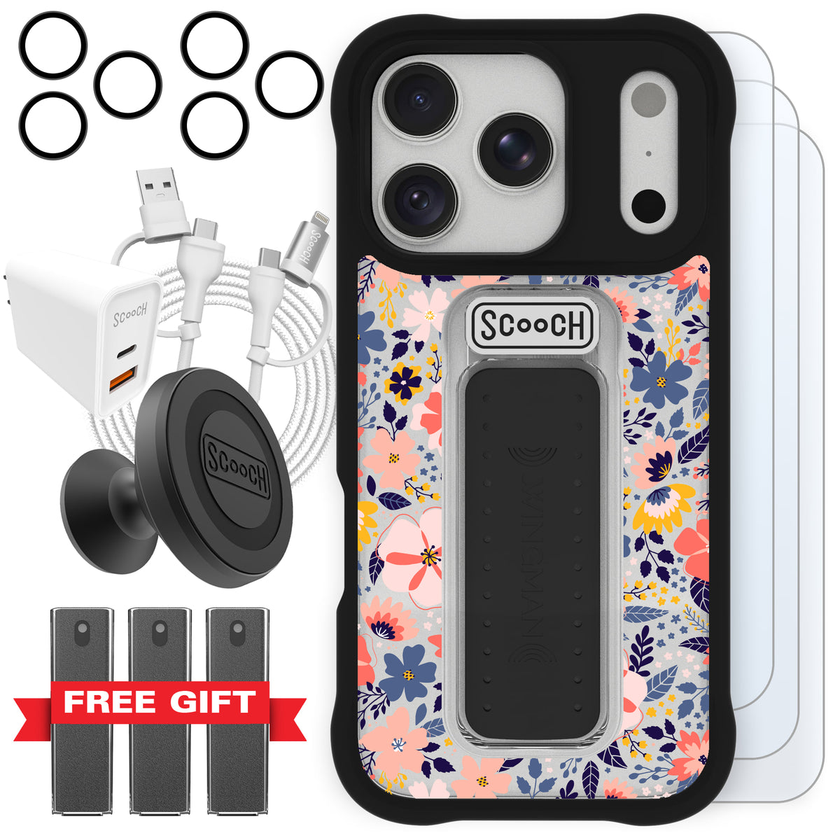 Scooch Wingman Ultimate Bundle for iPhone 18 Pro in Wildflowers