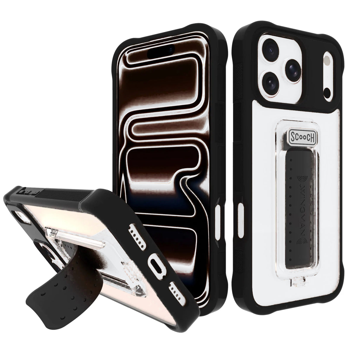 Scooch Wingman case for iPhone 18 Pro Max in Tuxedo Clear