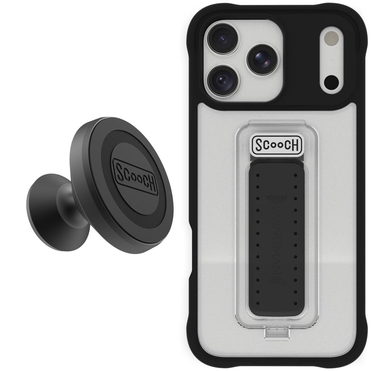 Scooch Wingman Starter Bundle for iPhone 18 Pro Max in Tuxedo Clear