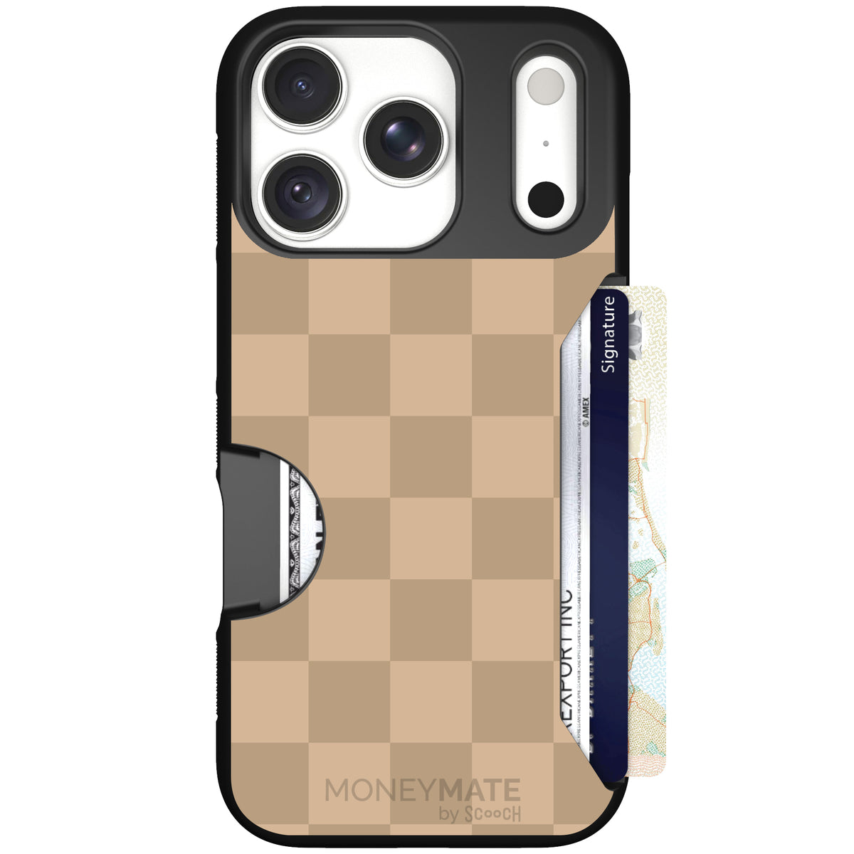 Moneymate Checkered Beige for iPhone 18 Pro — case