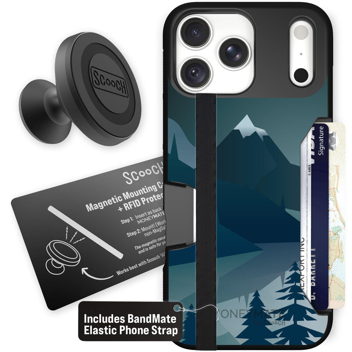Moneymate Midnight Ridge for iPhone 18 Pro Max — Starter Bundle