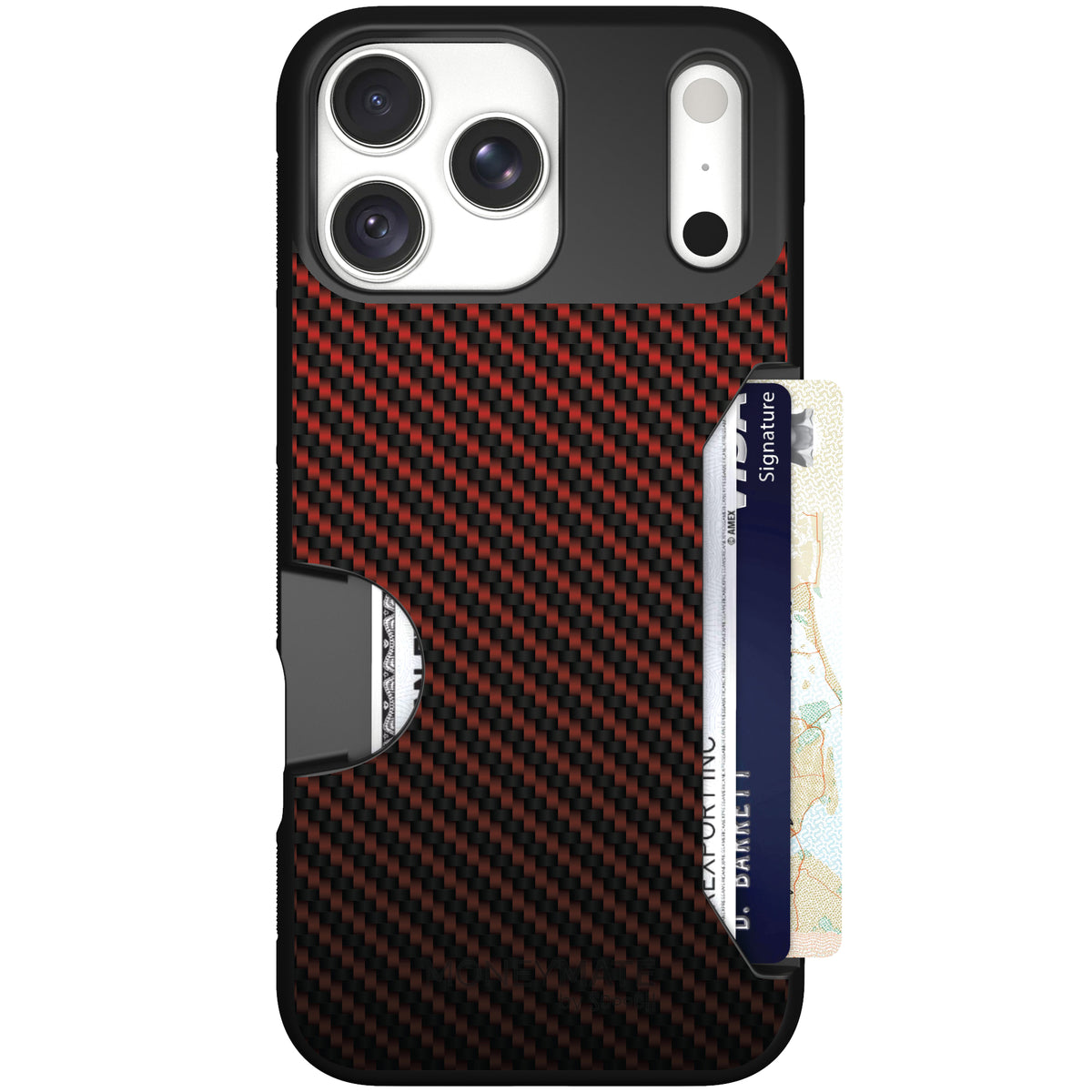 Moneymate Red Carbon Fiber for iPhone 18 Pro Max — case