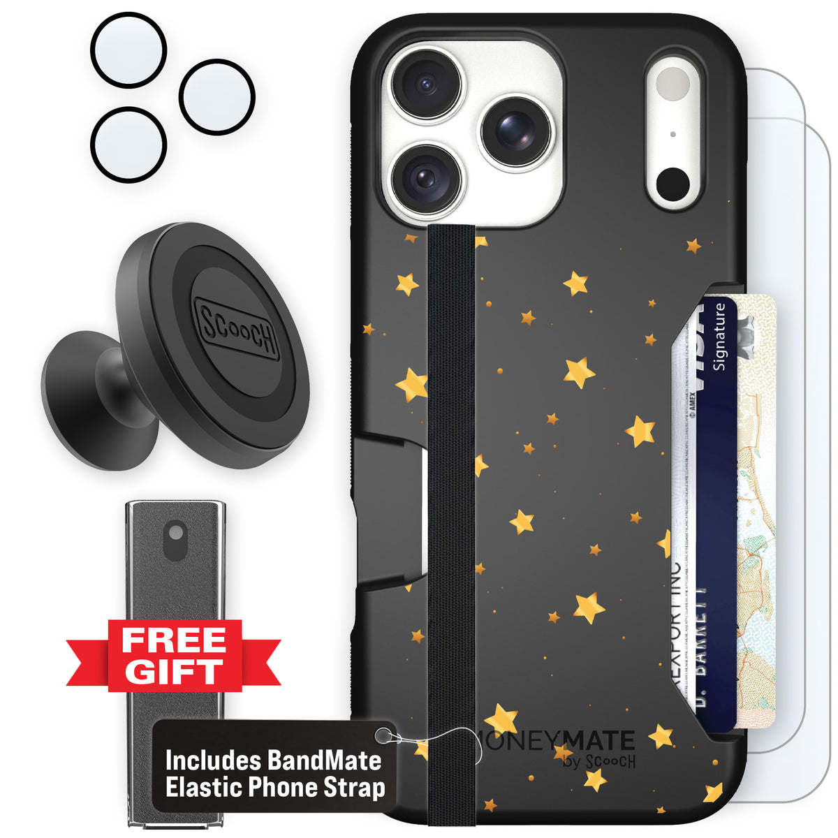 Moneymate Gold Stars for iPhone 18 Pro Max — Defender Bundle