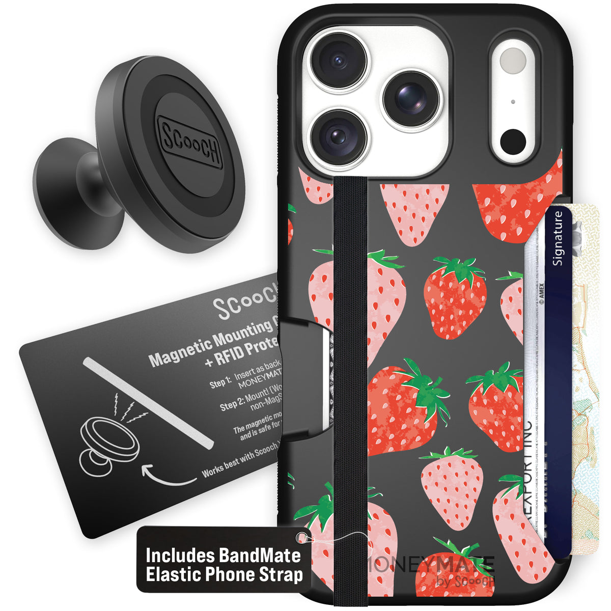 Moneymate Strawberry Fields for iPhone 18 Pro — Starter Bundle