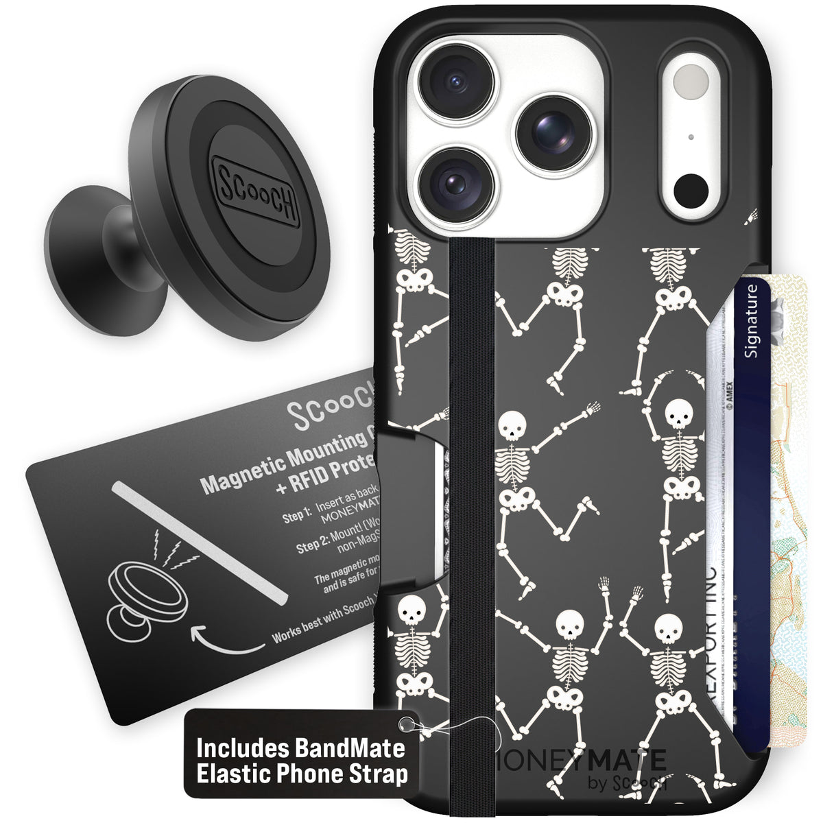 Moneymate Swinging Skeletons for iPhone 18 Pro — Starter Bundle