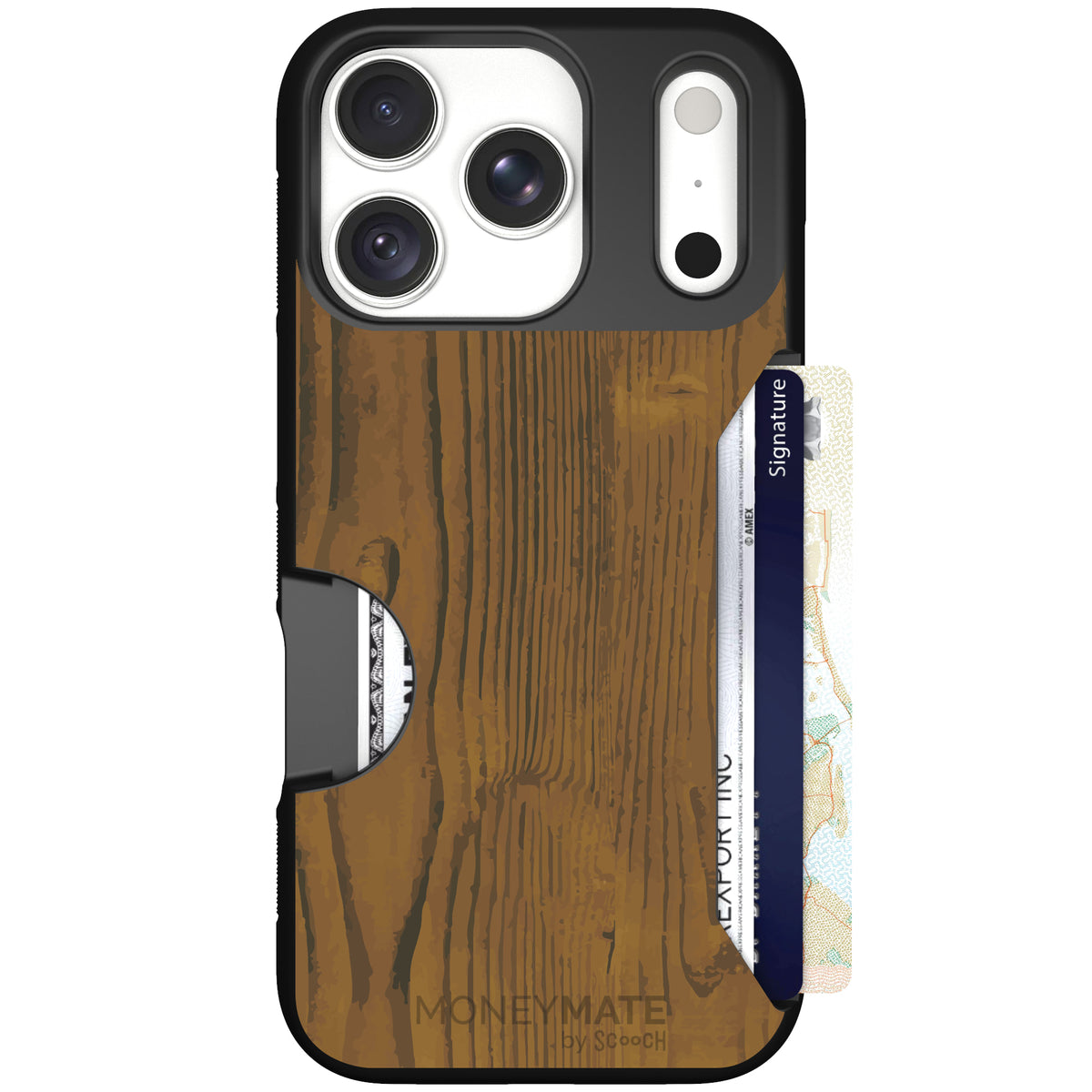 Moneymate Wood Grain for iPhone 18 Pro — case