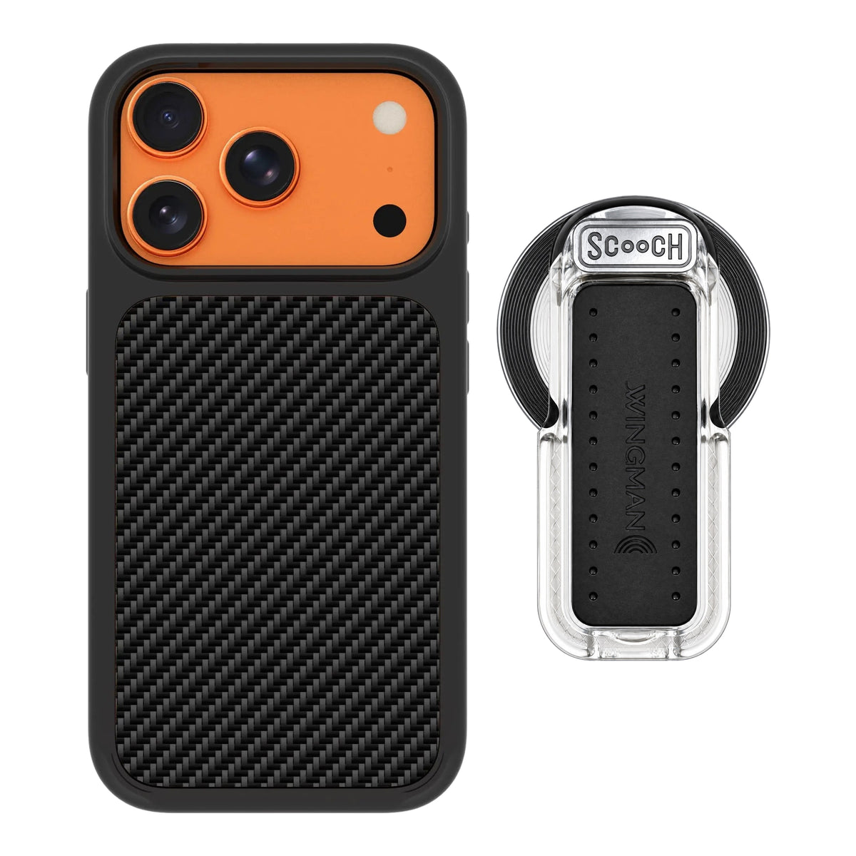 MagCase Carbon Fiber for iPhone 17 Pro with Clear Wingback for MagSafe