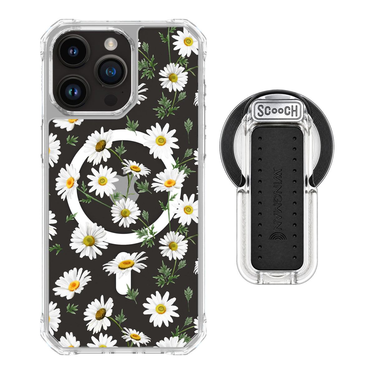 MagCase Daisies for iPhone 15 Pro Max with Clear Wingback for MagSafe