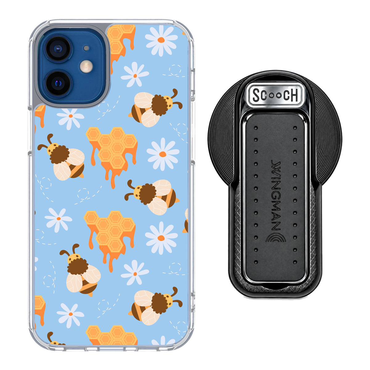 MagCase Honey Bees for iPhone 12 mini with Black Wingback for MagSafe
