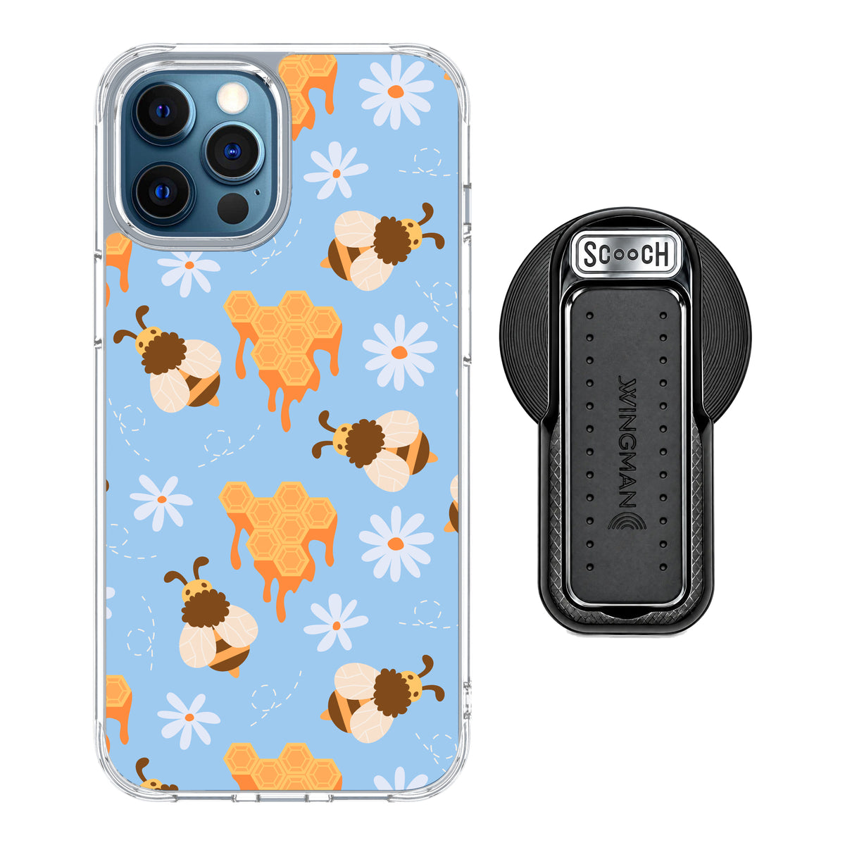 MagCase Honey Bees for iPhone 12 Pro Max with Black Wingback for MagSafe