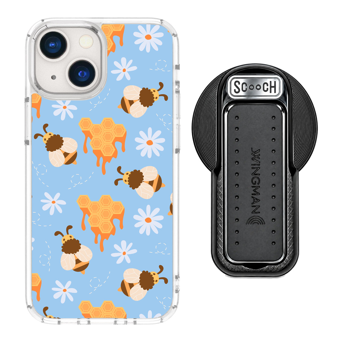 MagCase Honey Bees for iPhone 13 mini with Black Wingback for MagSafe