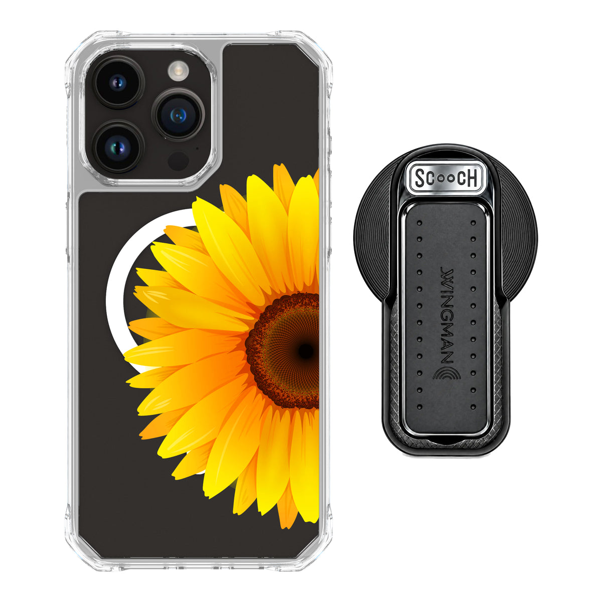 MagCase Sunflower for iPhone 15 Pro Max with Black Wingback for MagSafe