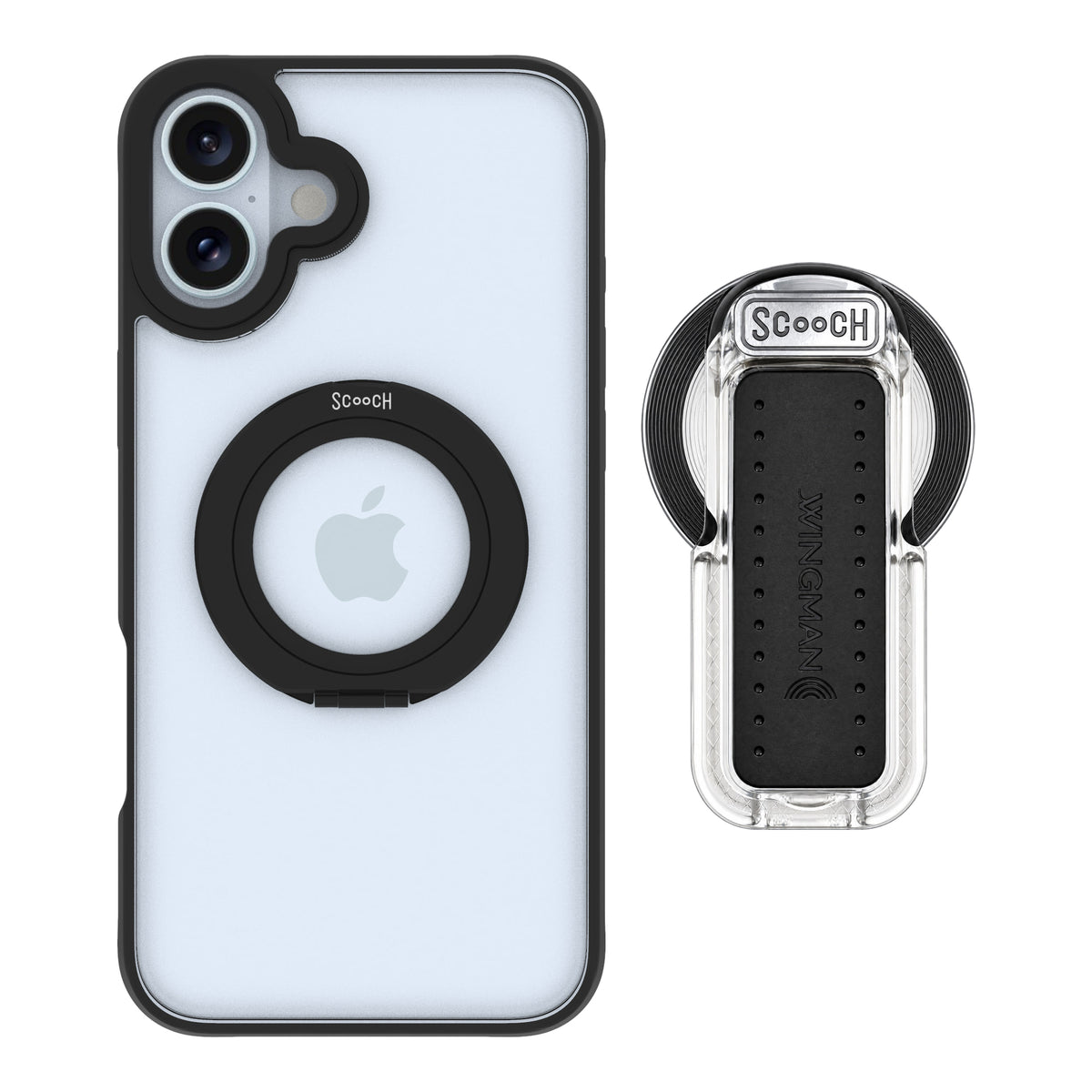 HaloCase Tuxedo Clear for iPhone 16 Plus with Clear Wingback for MagSafe
