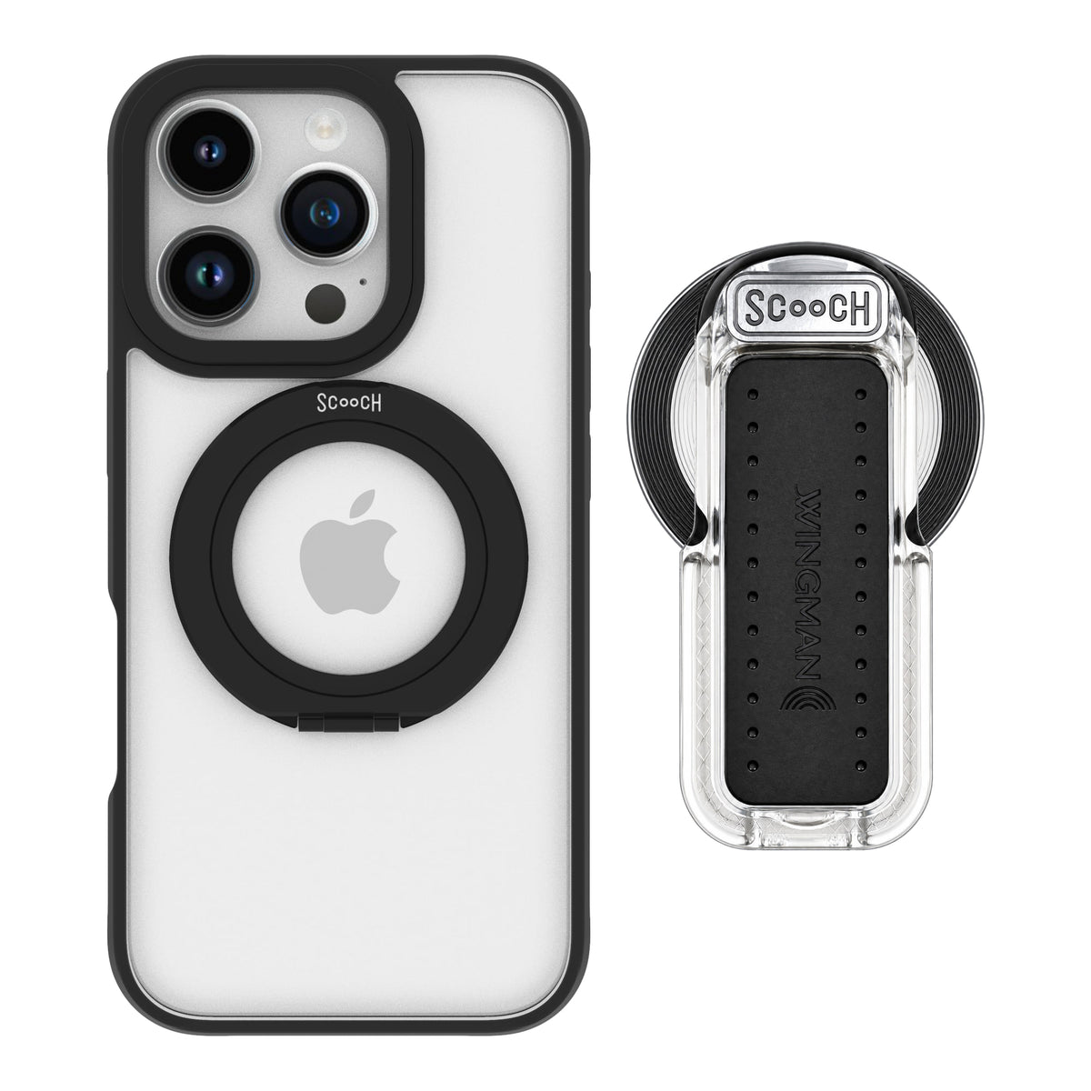 HaloCase Tuxedo Clear for iPhone 16 Pro with Clear Wingback for MagSafe