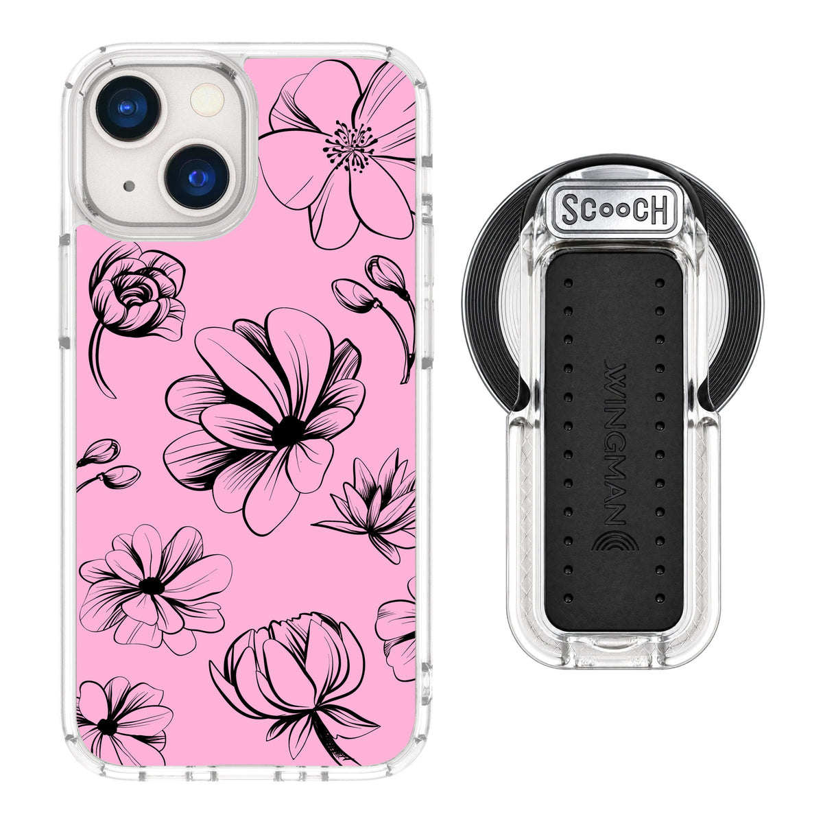 MagCase Vintage Flowers for iPhone 13 mini with Clear Wingback for MagSafe