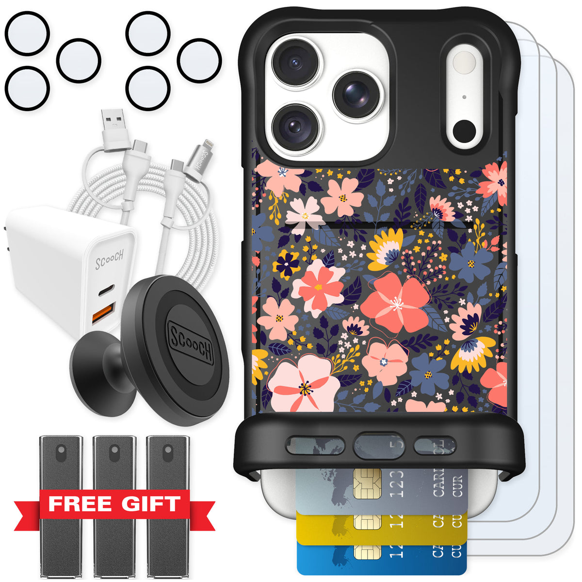Scooch Wingmate Wildflowers for iPhone 18 Pro Max — Ultimate Bundle