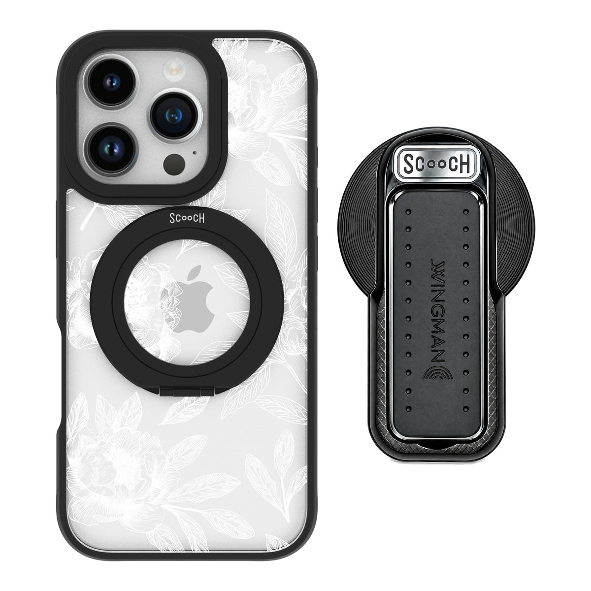 Scooch MagCase Chinoiserie for iPhone 16 Pro — MagSafe Wingback Bundle - Black