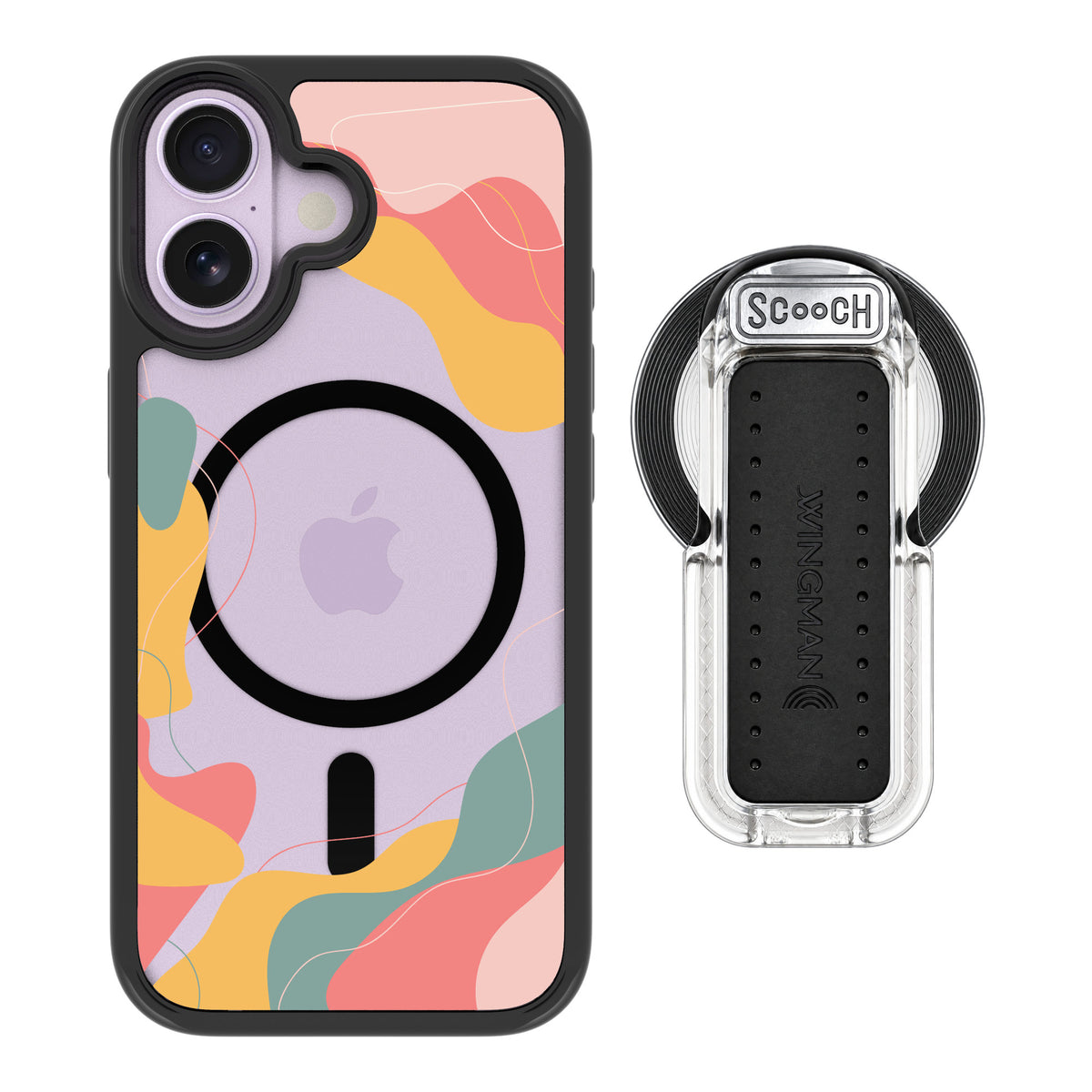 Scooch MagCase Abstract Pastel for iPhone 17 — MagSafe Wingback Bundle - Clear