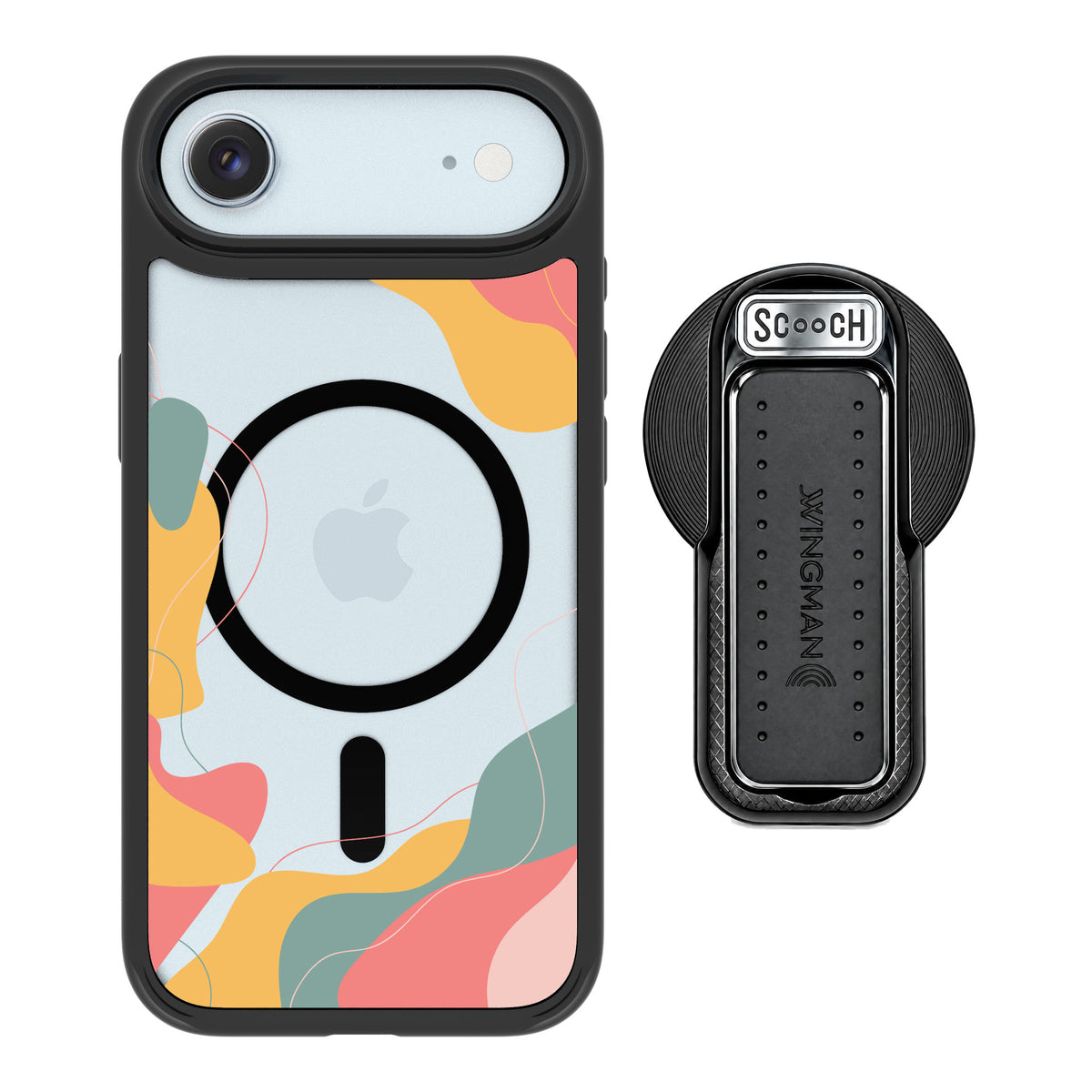 Scooch MagCase Abstract Pastel for iPhone Air — MagSafe Wingback Bundle - Black