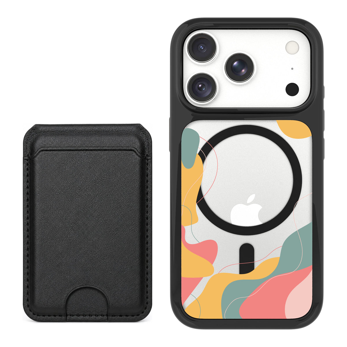 Scooch MagCase Abstract Pastel for iPhone 18 Pro — Black MagWallet Bundle