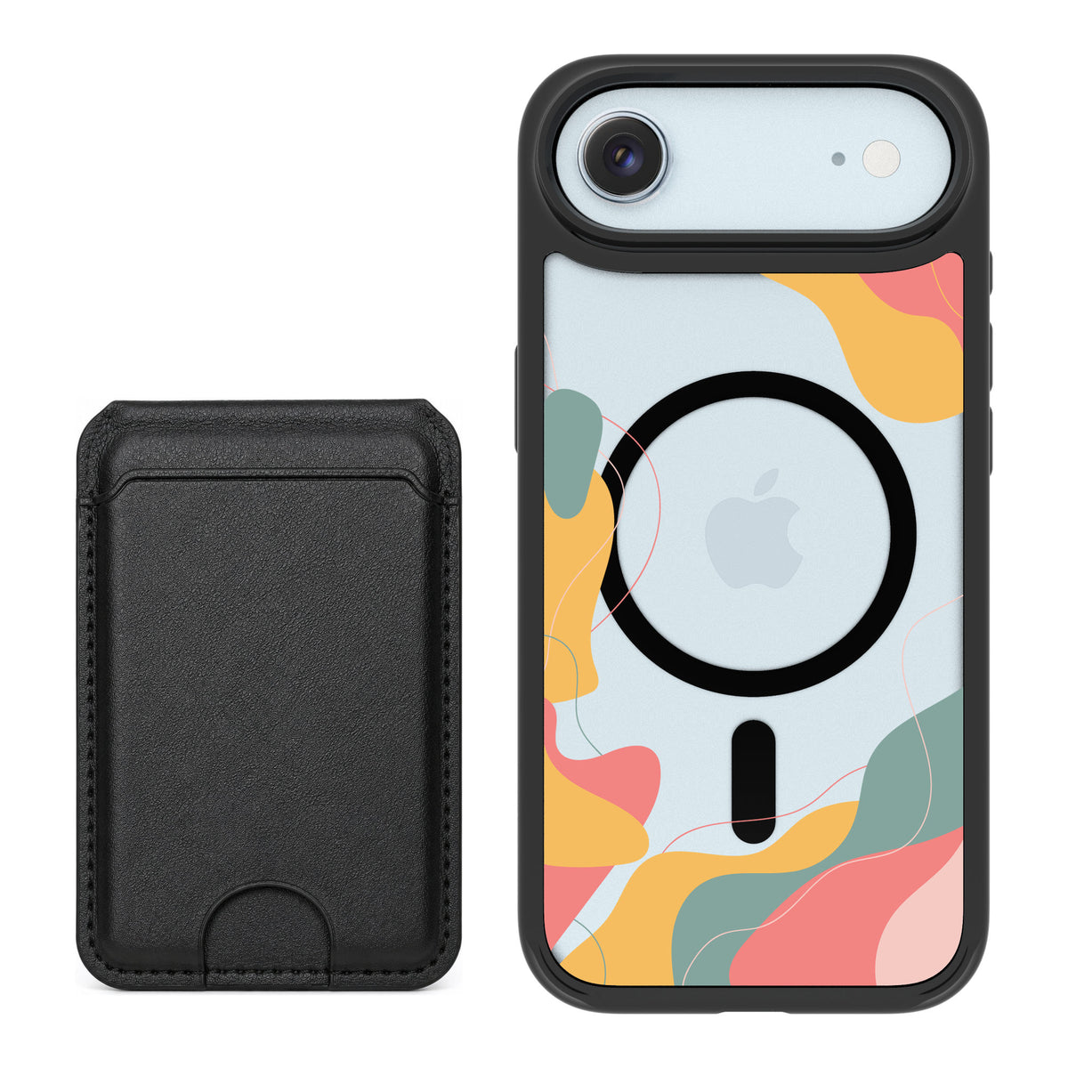 Scooch MagCase Abstract Pastel for iPhone Air — Black MagWallet Bundle