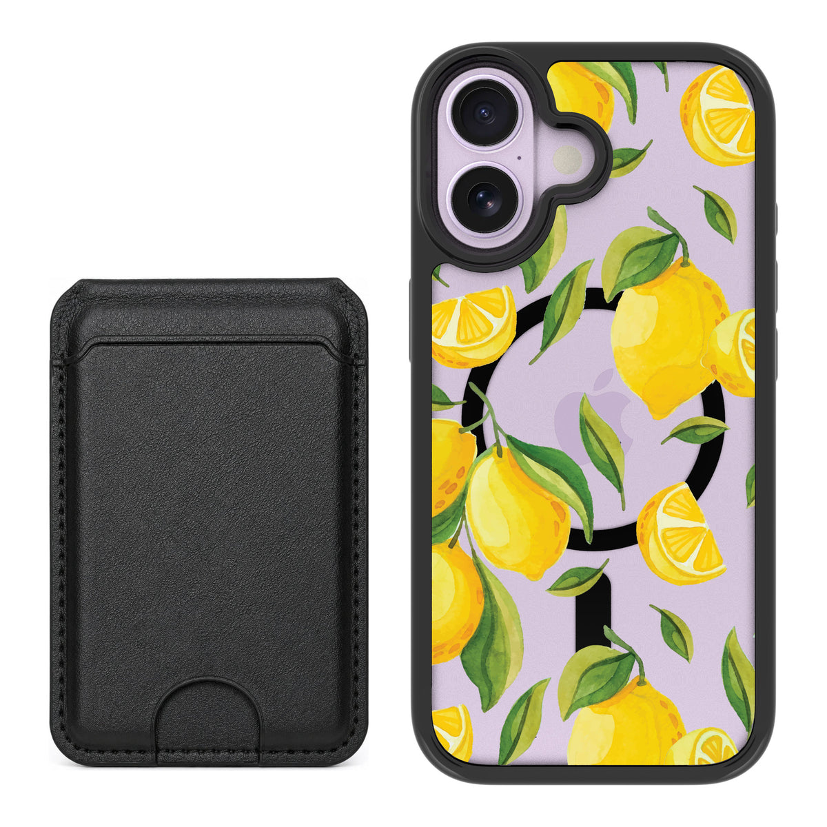 Scooch MagCase Amalfi Lemons for iPhone 17 — Black MagWallet Bundle