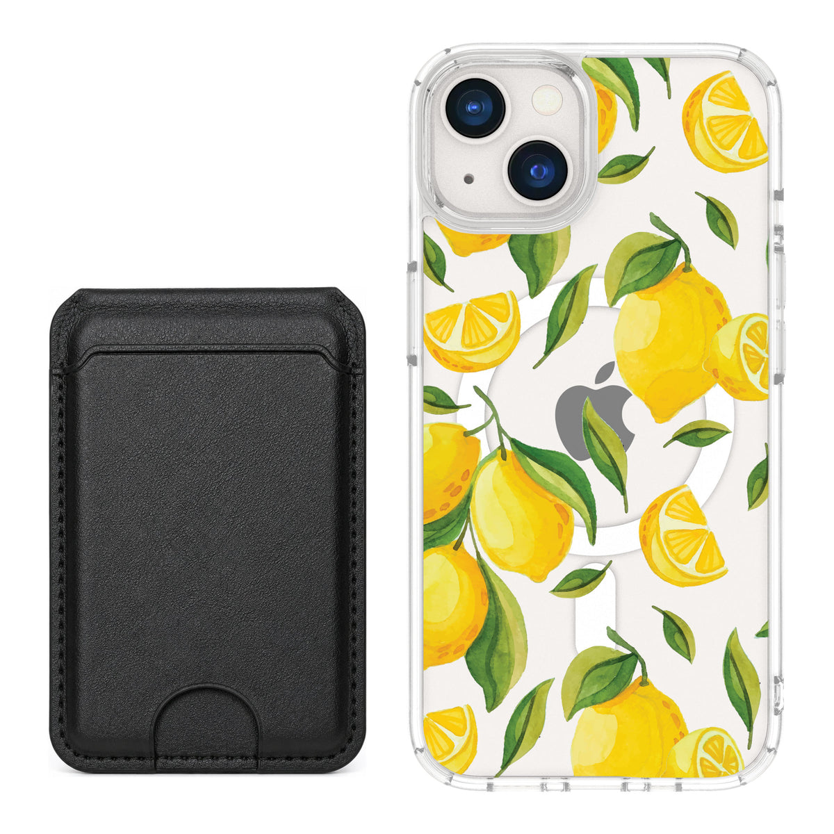Scooch MagCase Amalfi Lemons for iPhone 13 — Black MagWallet Bundle