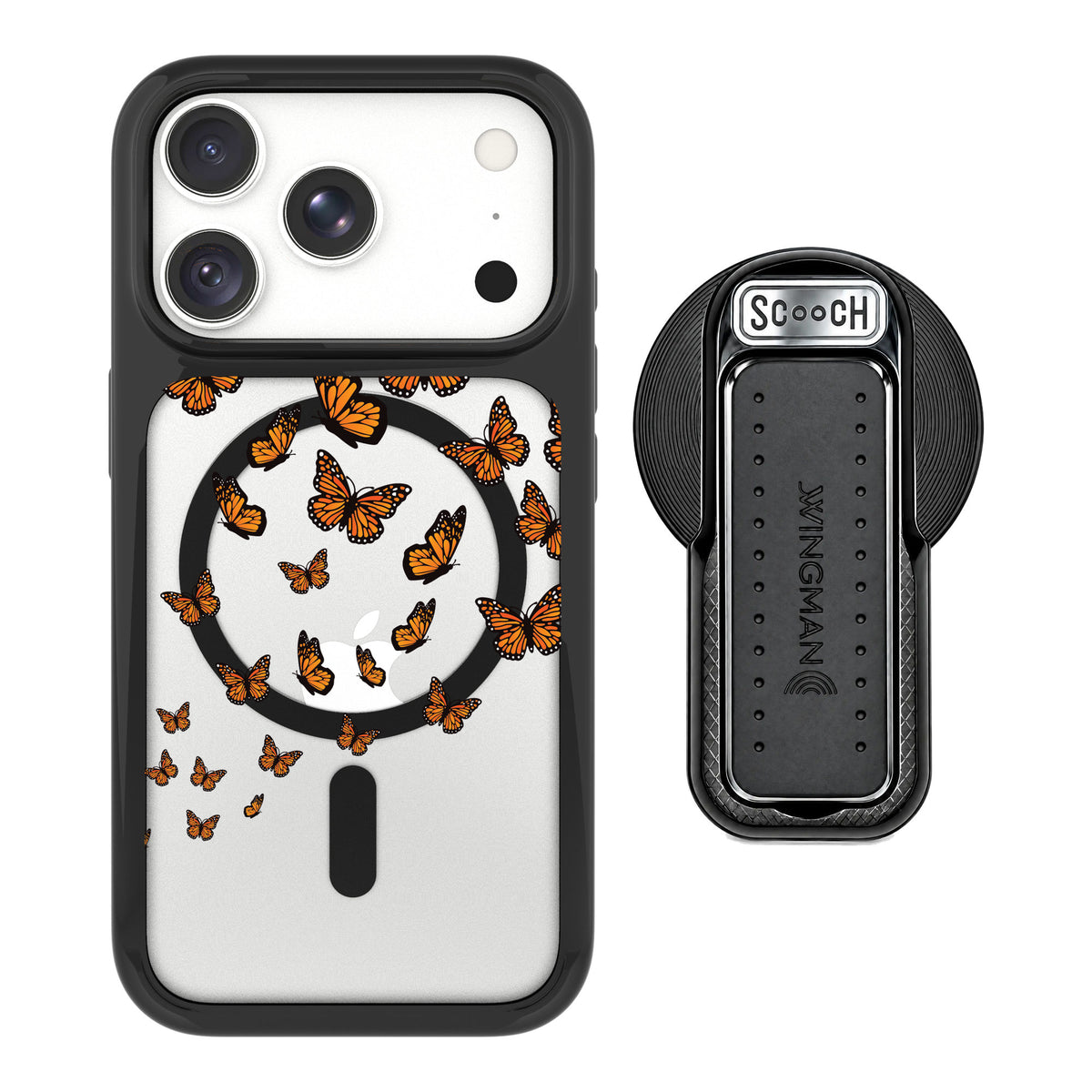 Scooch MagCase Monarch Flight for iPhone 18 Pro Max — MagSafe Wingback Bundle - Black