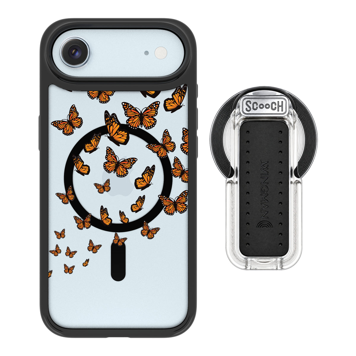 Scooch MagCase Monarch Flight for iPhone Air — MagSafe Wingback Bundle - Clear