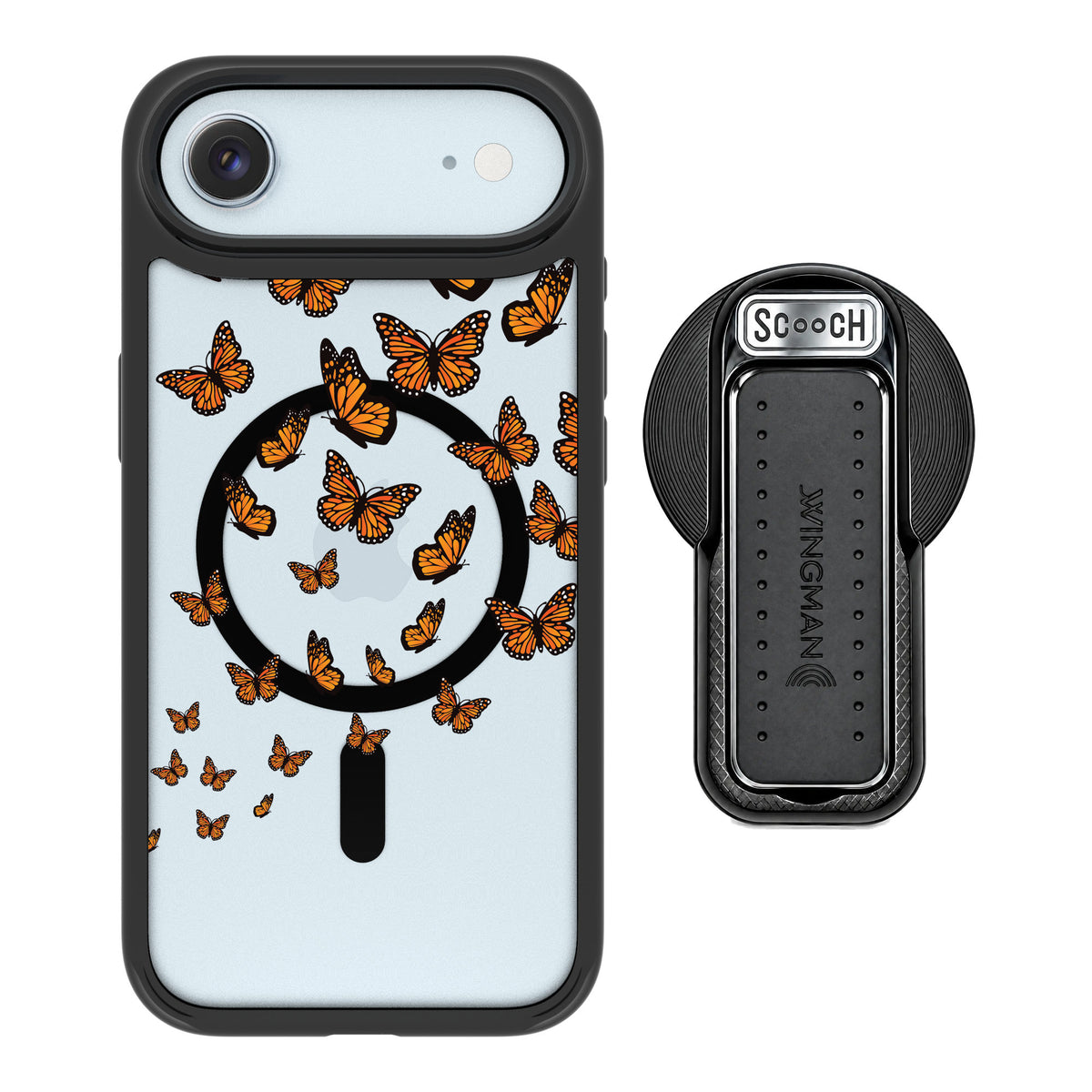 Scooch MagCase Monarch Flight for iPhone Air — MagSafe Wingback Bundle - Black