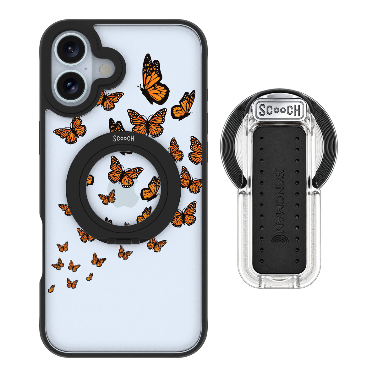 Scooch MagCase Monarch Flight for iPhone 16 Plus — MagSafe Wingback Bundle - Clear