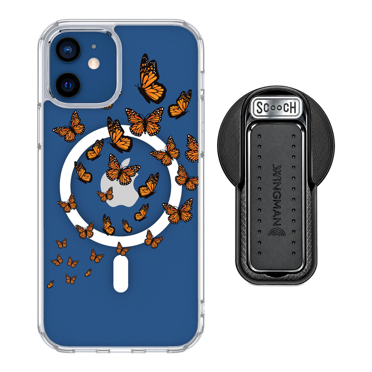 Scooch MagCase Monarch Flight for iPhone 12 — MagSafe Wingback Bundle - Black
