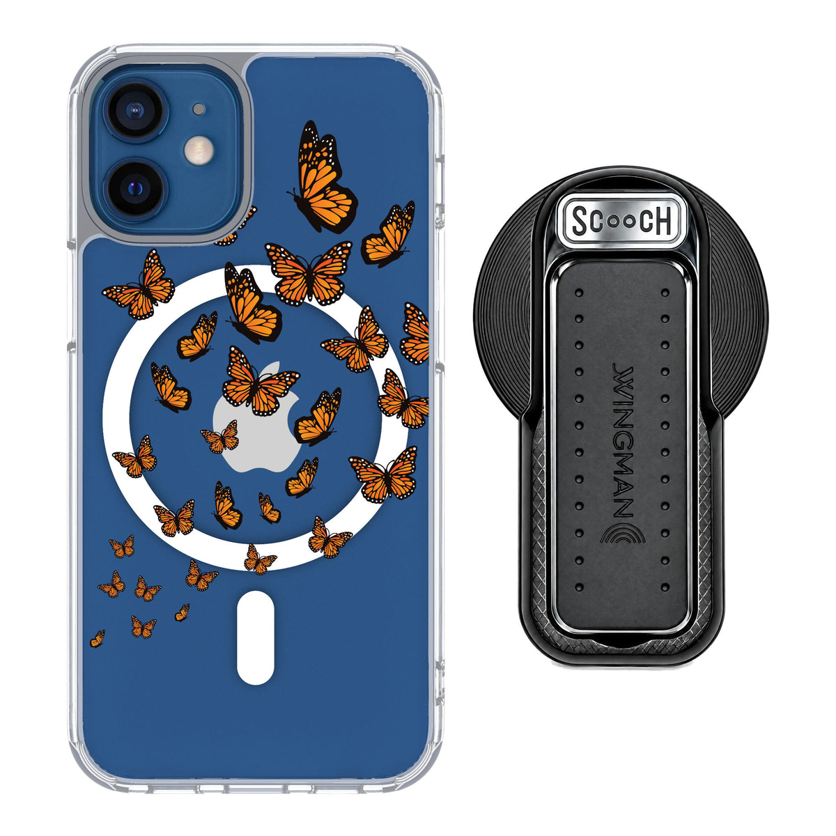 Scooch MagCase Monarch Flight for iPhone 12 mini — MagSafe Wingback Bundle - Black