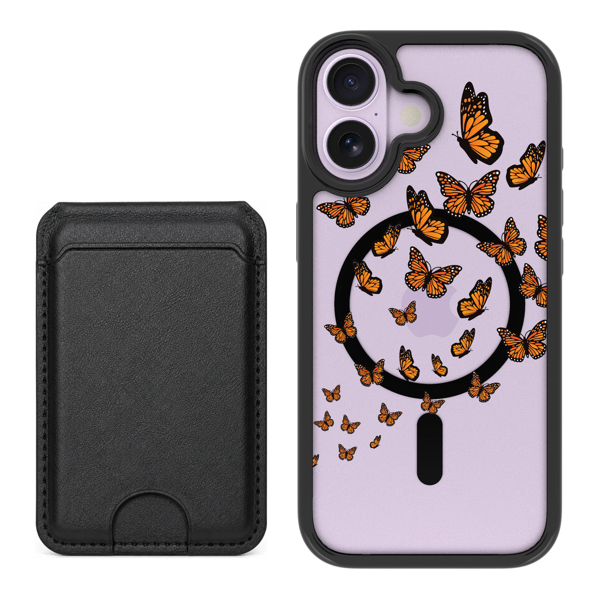 Scooch MagCase Monarch Flight for iPhone 17 — Black MagWallet Bundle