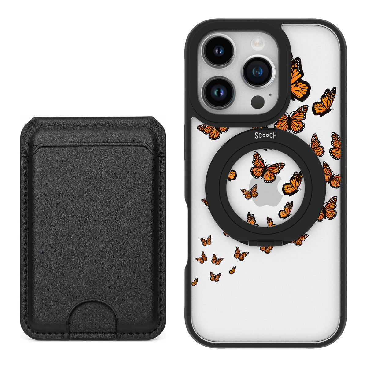 Scooch MagCase Monarch Flight for iPhone 16 Pro — Black MagWallet Bundle