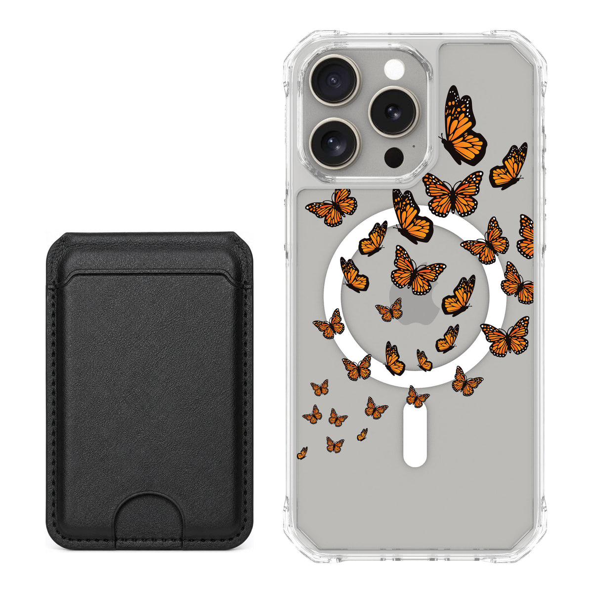 Scooch MagCase Monarch Flight for iPhone 15 Pro Max — Black MagWallet Bundle