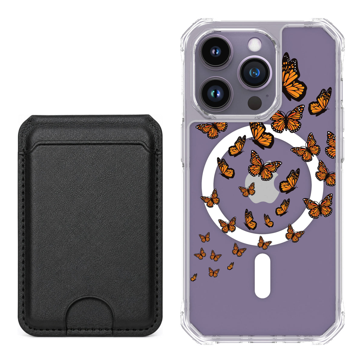 Scooch MagCase Monarch Flight for iPhone 14 Pro — Black MagWallet Bundle