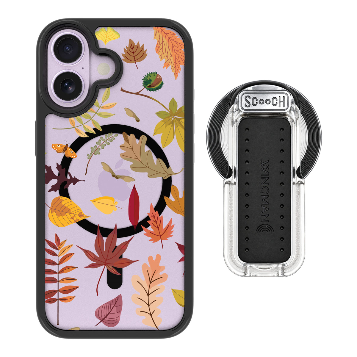 Scooch MagCase Autumn Leaves for iPhone 17 — MagSafe Wingback Bundle - Clear