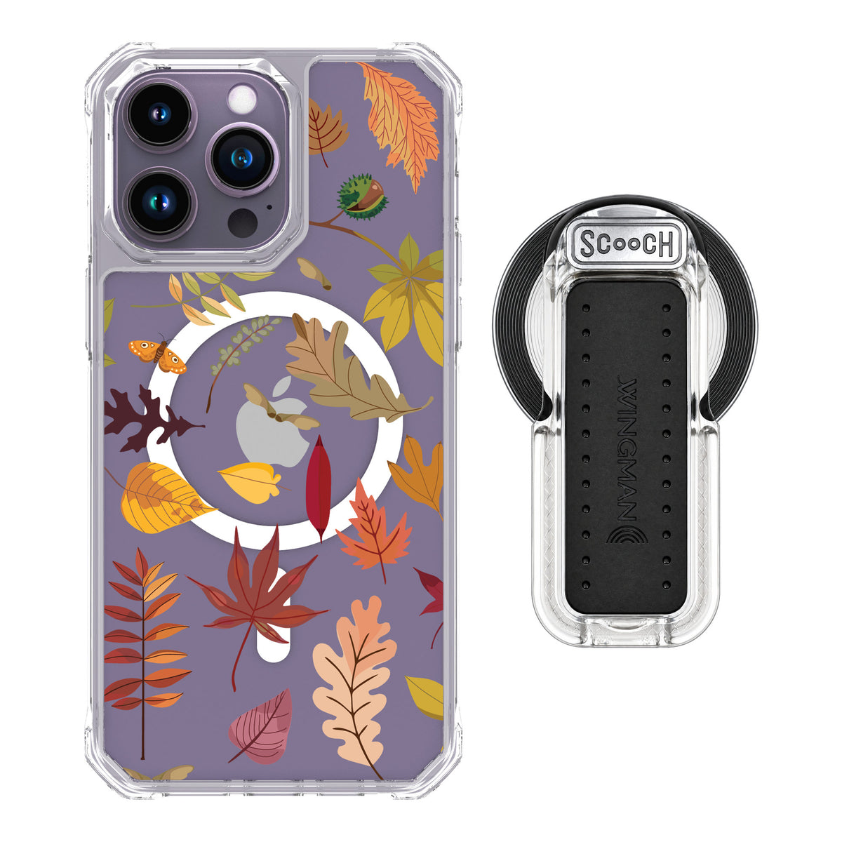Scooch MagCase Autumn Leaves for iPhone 14 Pro Max — MagSafe Wingback Bundle - Clear