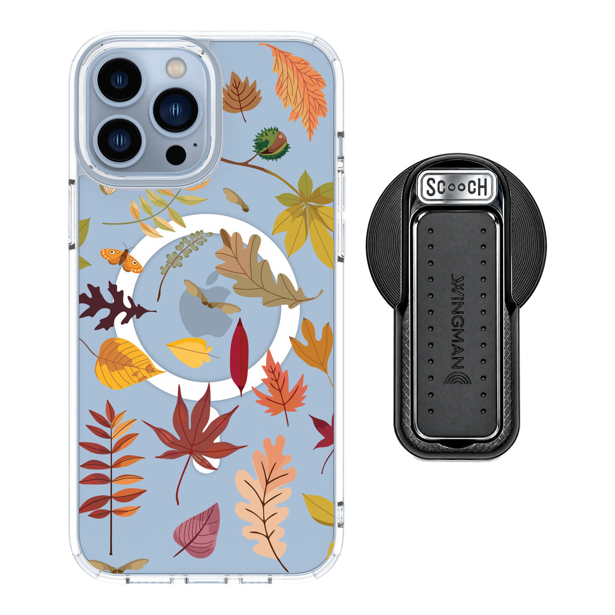 Scooch MagCase Autumn Leaves for iPhone 13 Pro Max — MagSafe Wingback Bundle - Black