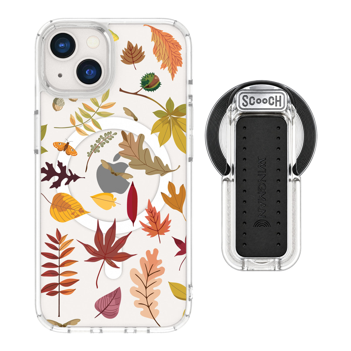 Scooch MagCase Autumn Leaves for iPhone 13 — MagSafe Wingback Bundle - Clear