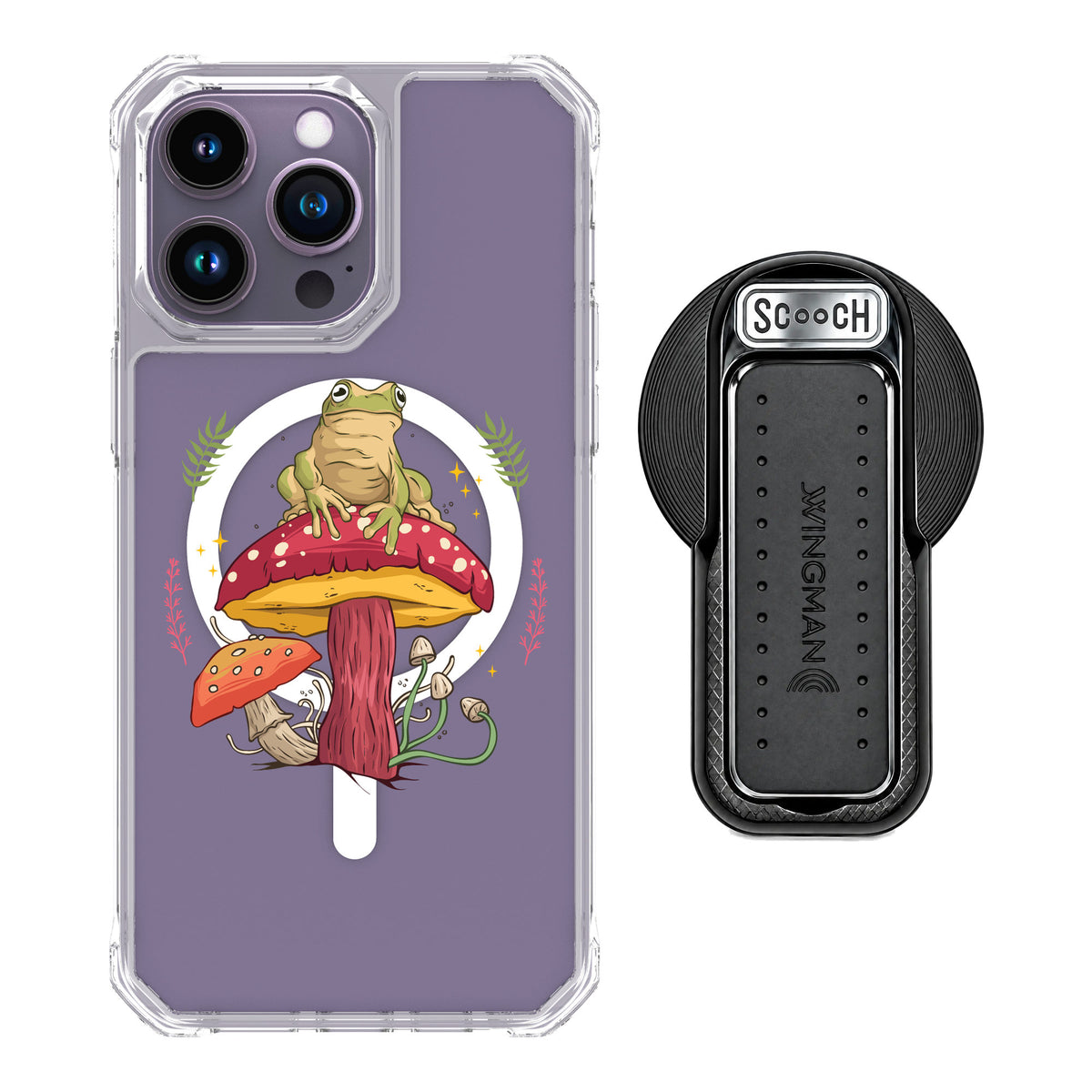 Scooch MagCase Toadstool Frog for iPhone 14 Pro Max — MagSafe Wingback Bundle - Black