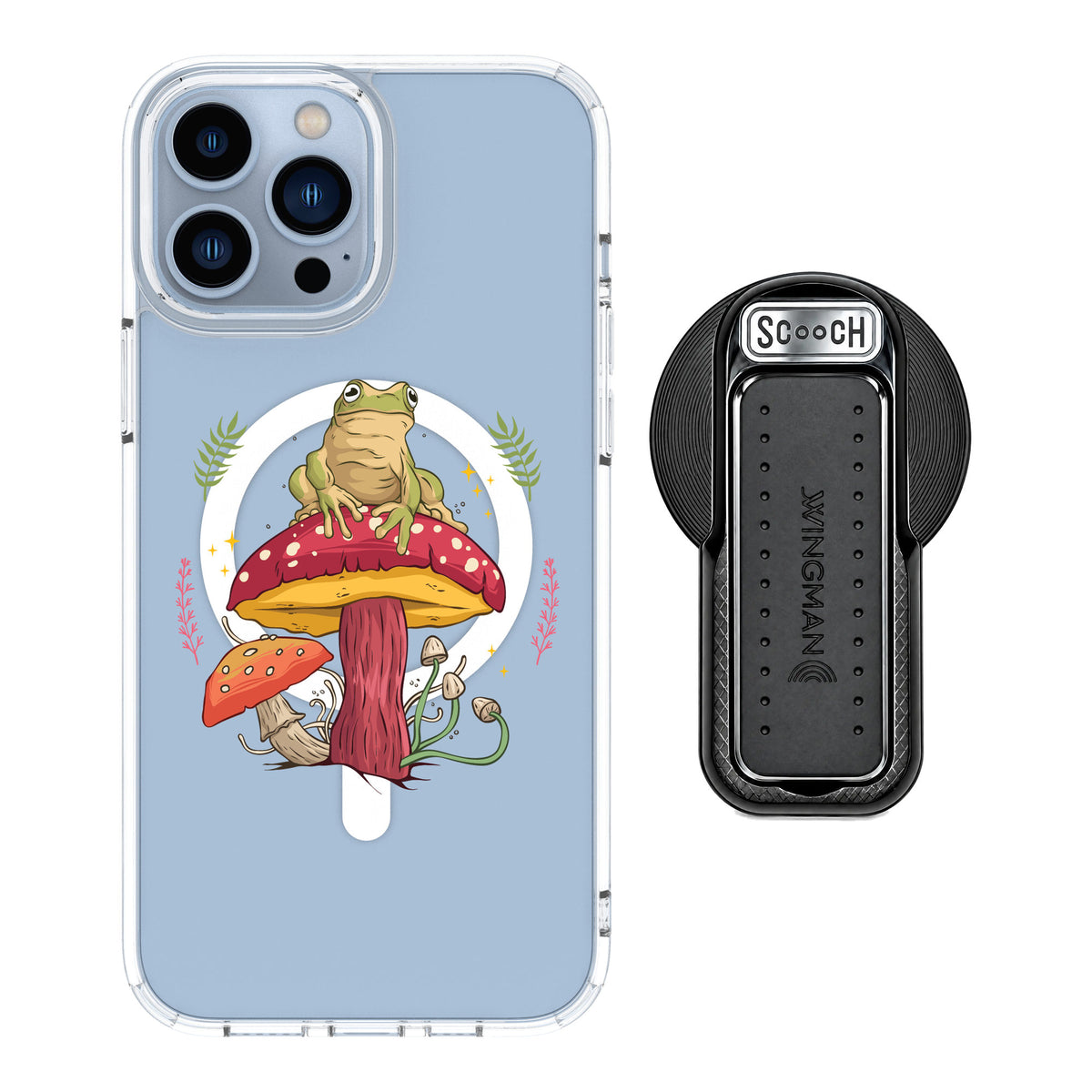 Scooch MagCase Toadstool Frog for iPhone 13 Pro Max — MagSafe Wingback Bundle - Black