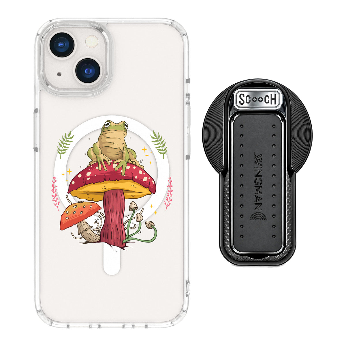 Scooch MagCase Toadstool Frog for iPhone 13 — MagSafe Wingback Bundle - Black