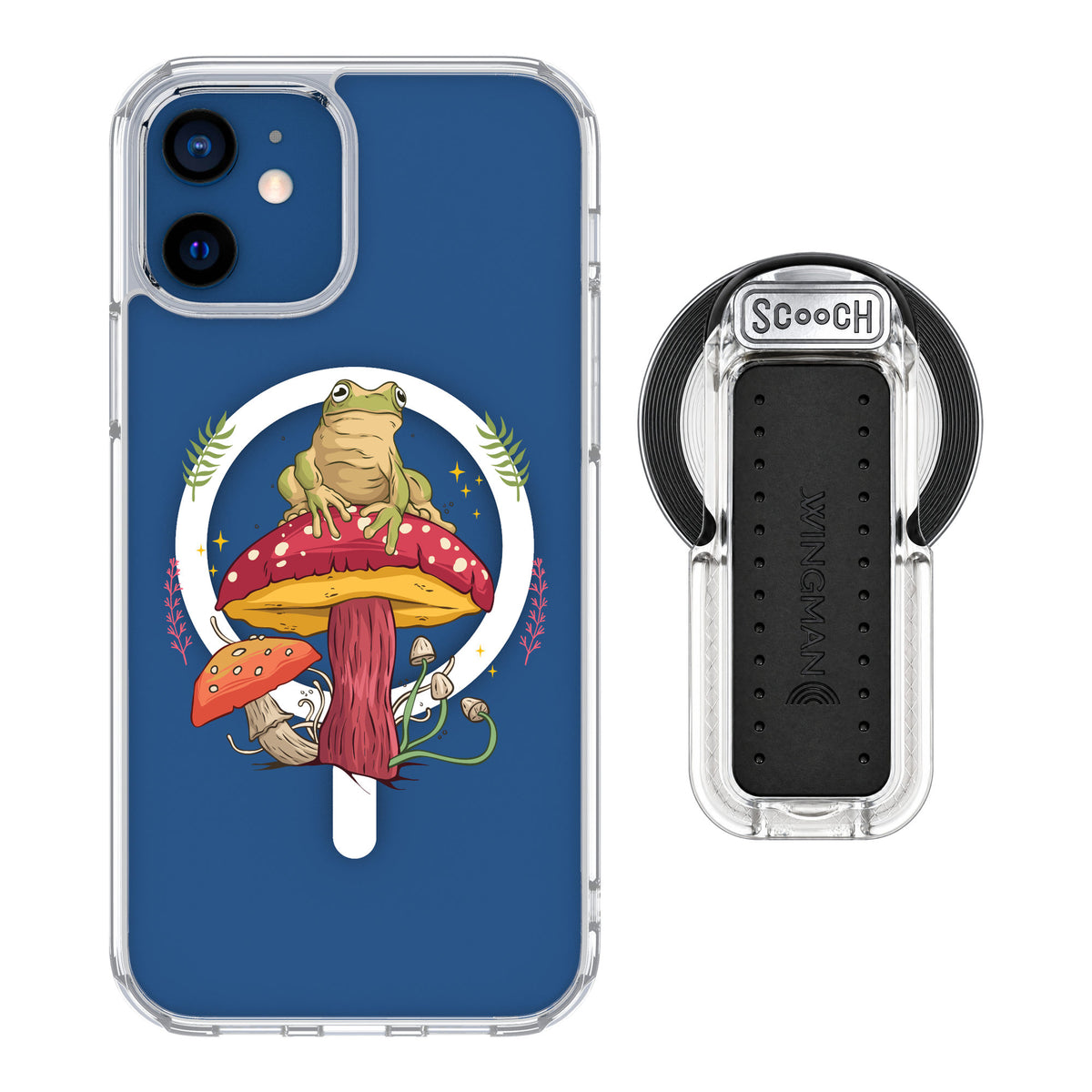 Scooch MagCase Toadstool Frog for iPhone 12 — MagSafe Wingback Bundle - Clear