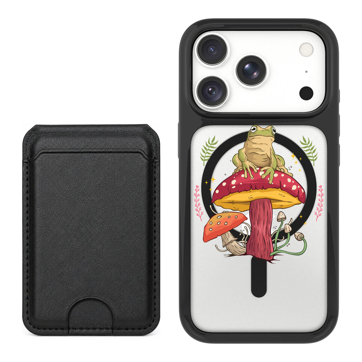 Scooch MagCase Toadstool Frog for iPhone 18 Pro Max — Black MagWallet Bundle