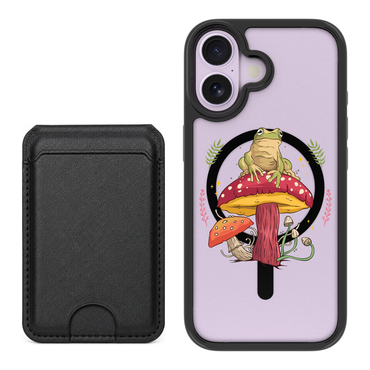 Scooch MagCase Toadstool Frog for iPhone 17 — Black MagWallet Bundle
