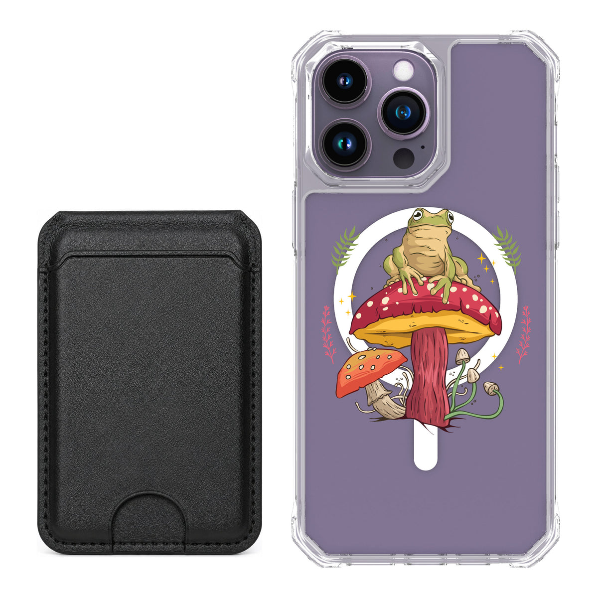 Scooch MagCase Toadstool Frog for iPhone 14 Pro Max — Black MagWallet Bundle