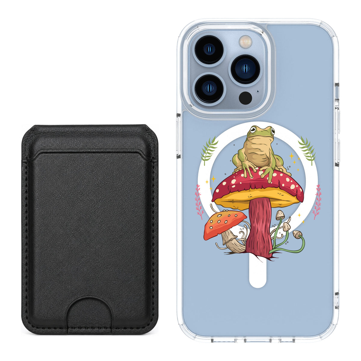 Scooch MagCase Toadstool Frog for iPhone 13 Pro — Black MagWallet Bundle