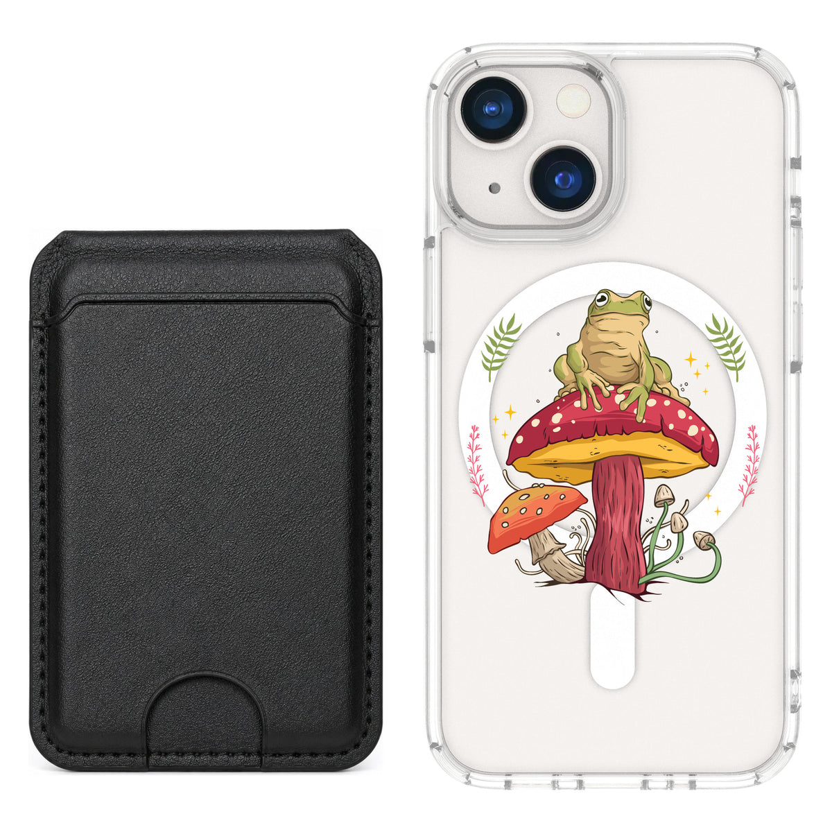 Scooch MagCase Toadstool Frog for iPhone 13 mini — Black MagWallet Bundle